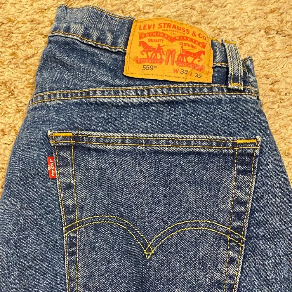Men's Levi's 559 Relaxed Fit Jeans Size W 33 L 32 - Picture 4 of 14